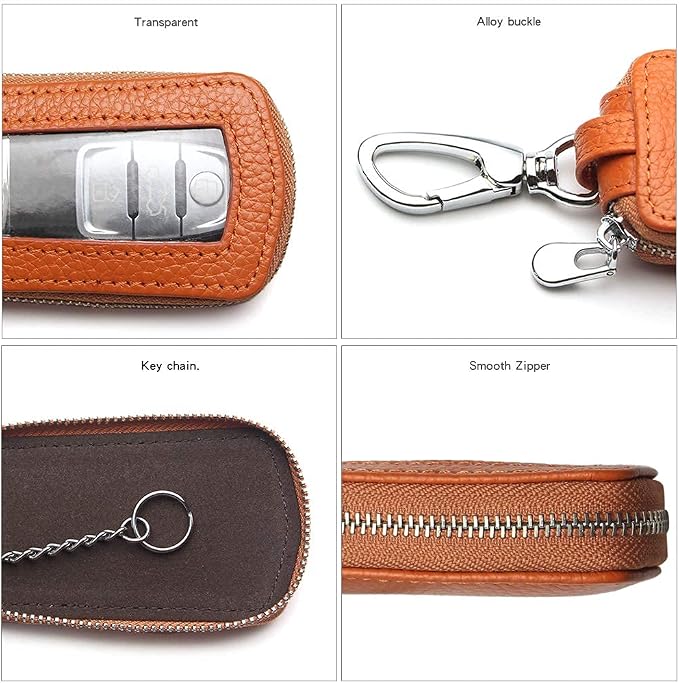 Universal Premium Car Key Fob Case Genuine Leather Car Smart Key fob Holder for Remote Key Fob