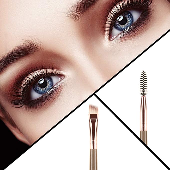 KINGMAS Eyebrow Brush Spoolie Dual Angled Eye Brow Brush Eyelash Comb | Eyebrow Tool for Lining and Shaping Brows or Lashes (Dark Brown)