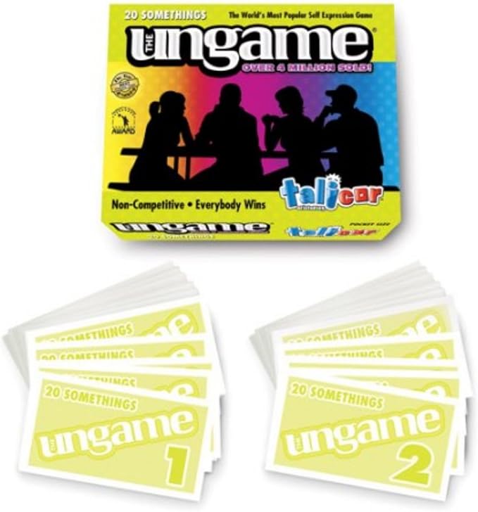 Pocket UNGAME - 20 Somethings - Non-Competitive Card Game for Young Adults Discuss, Share Values & Experiences - lighthearted and serious Decks - Age 18+