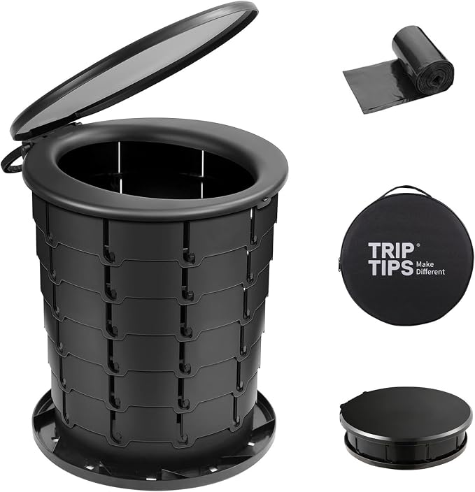 Upgrade Retractable Portable Toilet Travel Toilet Adjustable Height Camping Toilet Portable Potty for Adults Kids, Foldable Portable Toilet for Camping/Car