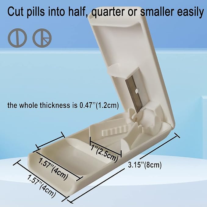 CoaGu Bear Pill Crusher & Splitter Kit - BPA-Free Combo for Pills/Tablets, FDA-Compliant Fine Powder, Nursing Home & Travel