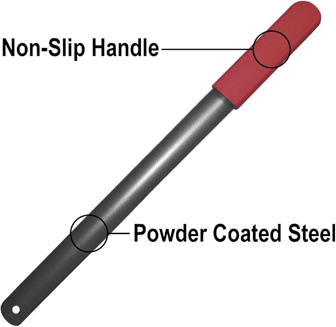 Rehabilitation Advantage Red Grip Handle Powder Coated Steel Shoehorn, 18 Inch
