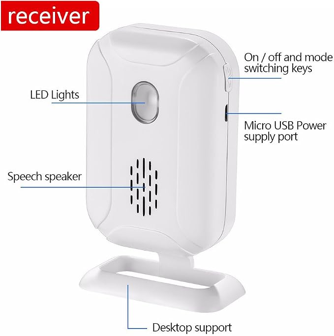 HENDUN Motion Sensor Door Bells Chime for Business, Commercial Ring Doorbell, Retail Welcome Door Sensor Buzzer, Sleepwalker Elderly Safety Monitor, Pir Motion Detector Alarm System House Indoor