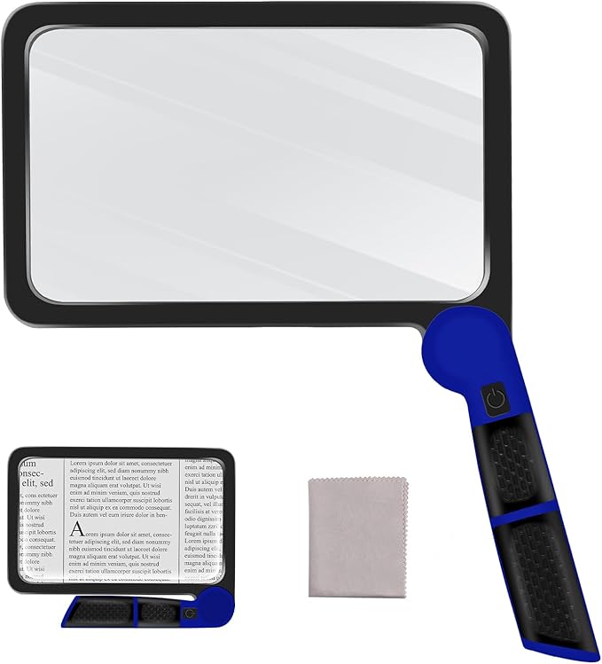 5X Magnifying Glass with Light, Full Page Magnifier for Reading, 48 LEDs