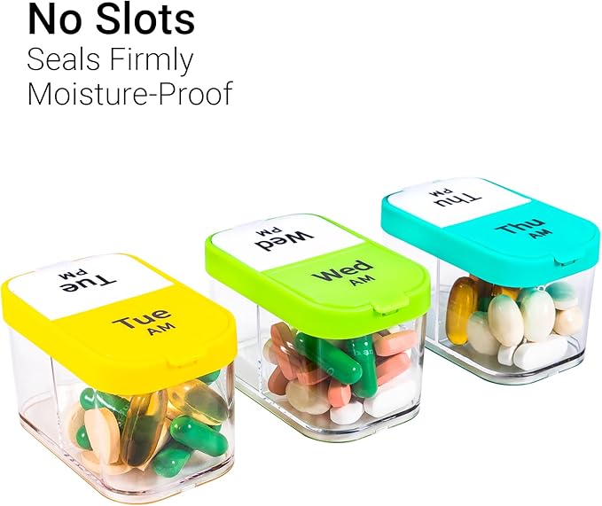 Daviky Extra Large Pill Organizer 7 Day, XL Weekly Pill Box 2 Times a Day, AM PM Medicine Pill Organizer for Supplement, Big Daily Pill Case with Large Container to Hold Vitamins and Medications