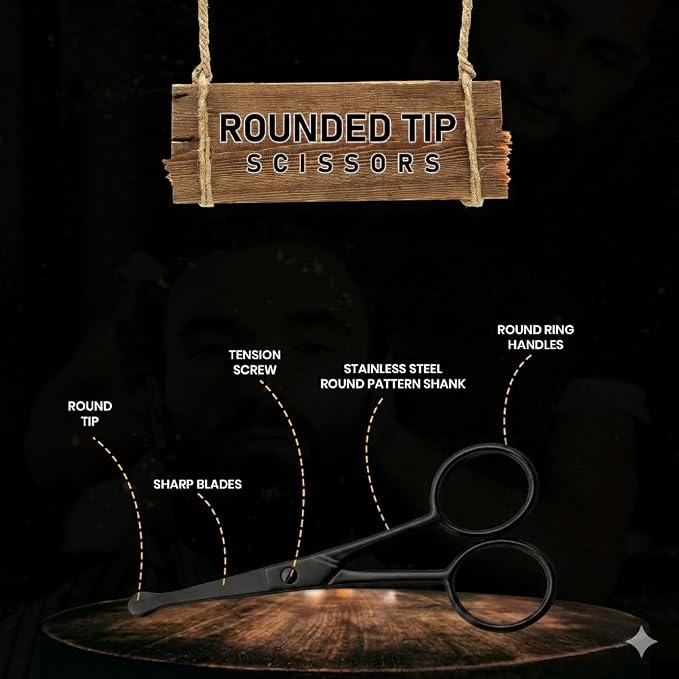Nose Hair Scissors for Men & Women with Pouch Rounded Tip Scissor Blunt Nose Scissors Round Tip Scissor for Grooming Men Small Scissor for Nose Hair
