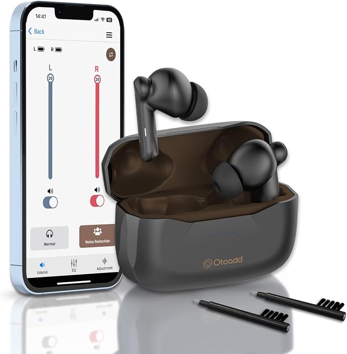 F1-P Bluetooth OTC Hearing Aids for Seniors & Adults with Hearing Loss, Smart App for Personalized Sound, AI Voice Enhancement & Noise Cancelling, Invisible Rechargeable Design, 30H Battery
