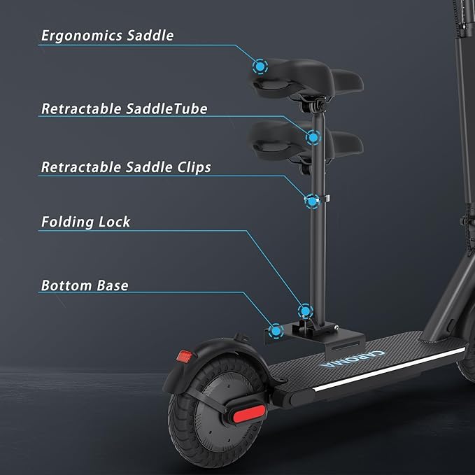 Caroma Electric Scooter with Seat Option,500/350W Motor Up to 25/20 Miles Range & 25/20 MPH Speed,9" Tires,Adjustable Electric Scooter for Adults,Foldable Commuting