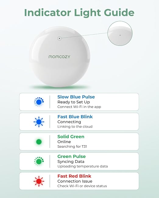 Momcozy CozyLink for Wearable Digital Thermometer, Accessory Only | Not a Thermometer, Requires Momcozy Baby Thermometer,More Stable Remote Temperature Monitoring Within 10m，Signal-Boosting