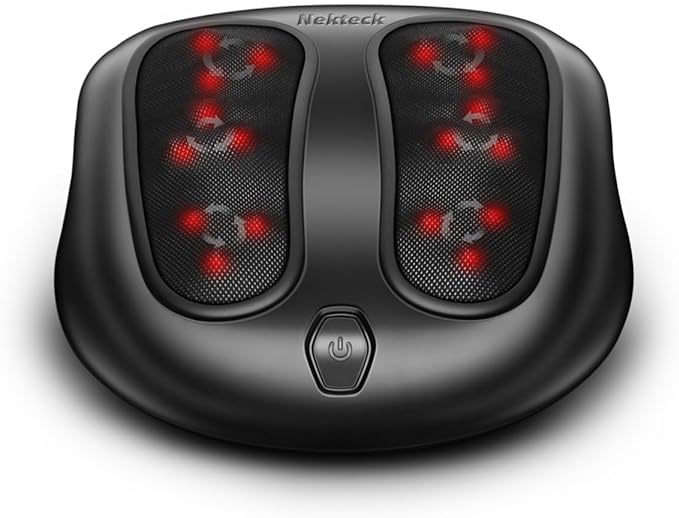 Nekteck Foot Massager with Heat, Shiatsu Heated Electric Kneading Foot Massager Machine for Neuropathy, Plantar Fasciitis, Feet Massage for Pain Relief, Circulation, Christmas Gifts for Man Woman Her