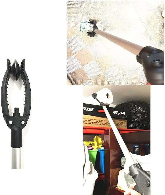 Reacher Grabber New Locking Feature,10.5'' Wide Jaw, 35'' Extra Long, Suction Cups for Precise Work, 360 Degree Head Rotation, Reaching Assist Tool for Trash Pick Up,Garden Nabber, Arm Extension
