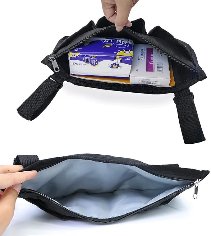 Bed Rails Bag with Cup Holder Phone Pouch 4 Pocket Storage Organizer Bag for Elderly Adults Safety Bed Assist Rail Medical Bed Support Bar Mobility Assistant Handle Bars Under Mattressbed Cane