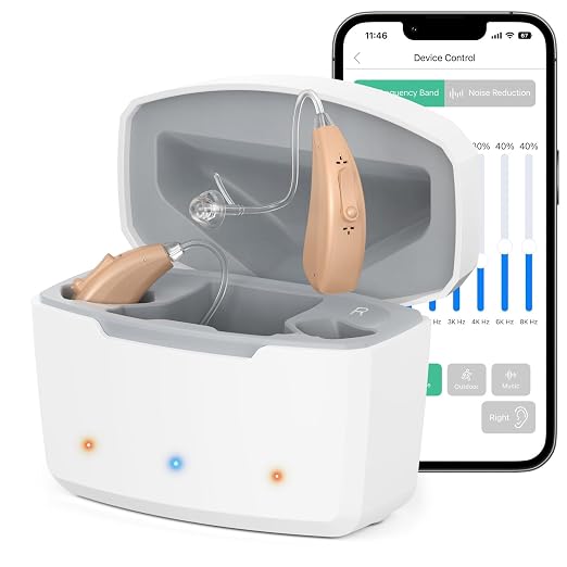 Hearing Aids for Seniors with Noise Cancelling, Rechargeable Hearing Amplifier with with Smart APP Control for People with Hearing Loss