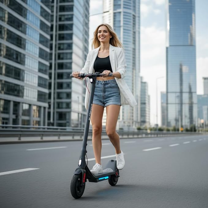 Electric Scooter, Electric Scooter Adults 500W,31 Miles Long Range,10in Tubeless Tires, 15.5mph E Scooter with Smart APP Control for Commuting, Outdoor, Short Travel Gift