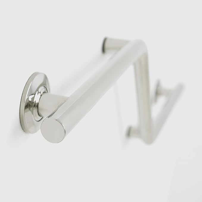 Seachrome Bathroom Grab Bar, 38 inch Stainless Steel, Right Handed Zuma Bar, 1 1/4 inch Diameter, Handicap Grab Bar, Safety Rail, Polished Stainless (Model: GWR-3638-QCR-PS)