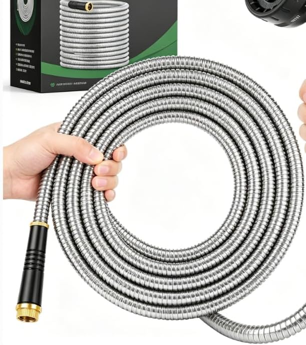 Garden Hose, Water Hose with 10 Function Nozzles, No Kinks, Flexible Hose, Lightweight, Puncture Proof Hose for Yard and Outdoor（54FT）