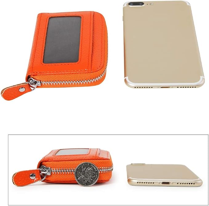 Women's RFID Blocking 12 Slots Credit Card Holder Leather Accordion Wallet