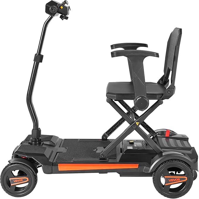 Mobility Scooter with Seniors & Adults, Electric Power Scooter, Dual Front Suspension Enhance Stability & Comfort, 4 Wheel Lightweight Foldable Design, Removable 24V 12Ah Long Range