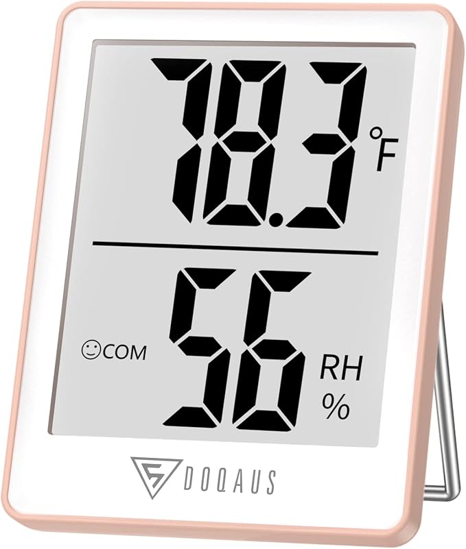 DOQAUS Digital Hygrometer Indoor Thermometer Humidity Meter, Pink | Mini Room Thermometer, 5s Fast Refresh, Accurate Temperature and Humidity Monitor for House, Baby Room, Greenhouse, Incubator