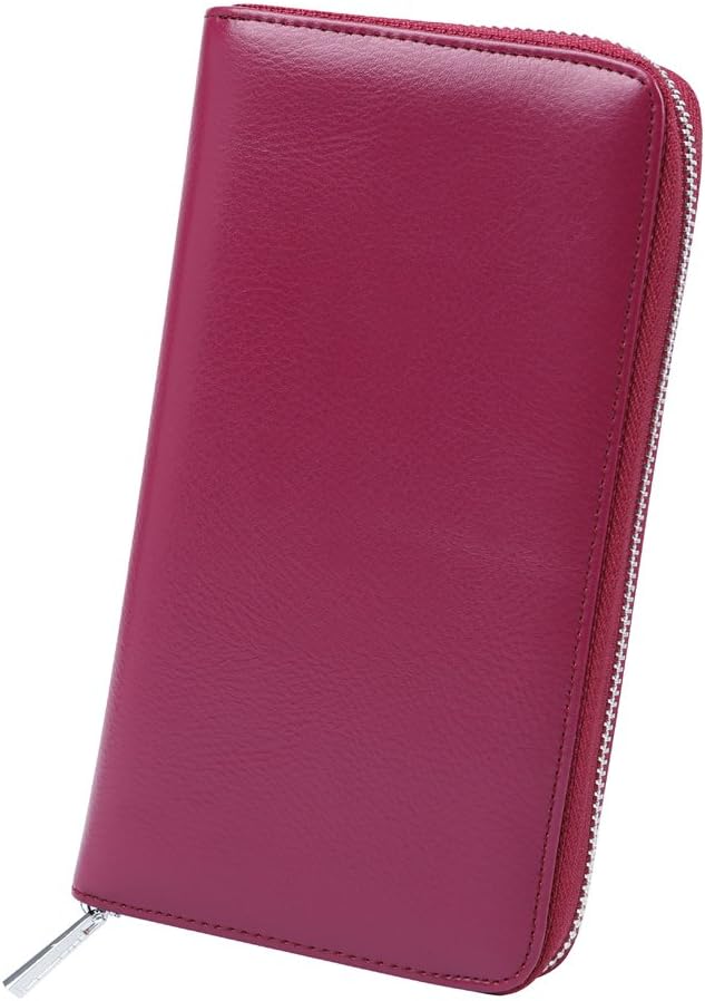 Women 36 Slots RFID Blocking Card Holder Large Long Leather Zipper Organizer Accordion Wallet,Purple