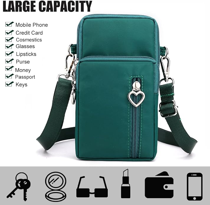 Small Crossbody Bag for Women - Mini Phone Purses with Crossbody Strap and Wallet - Nylon Arm Bag