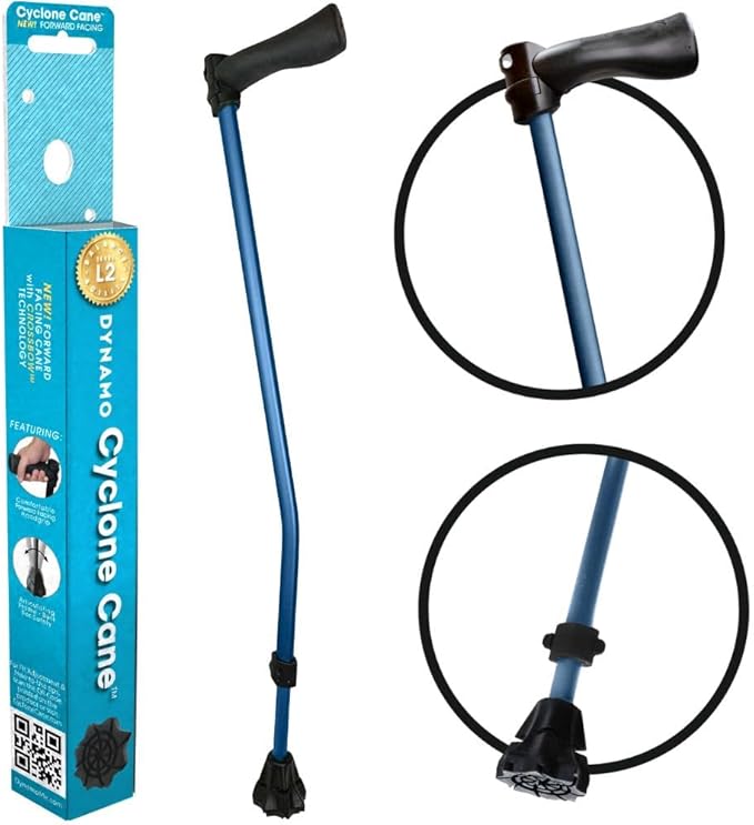 Dynamo Cyclone Cane - Maximum Grip for Every Step. Designed for All-Day Comfort. Built to Keep You Steady and Safe. Stability You can Trust, Anywhere You go. (Blue)
