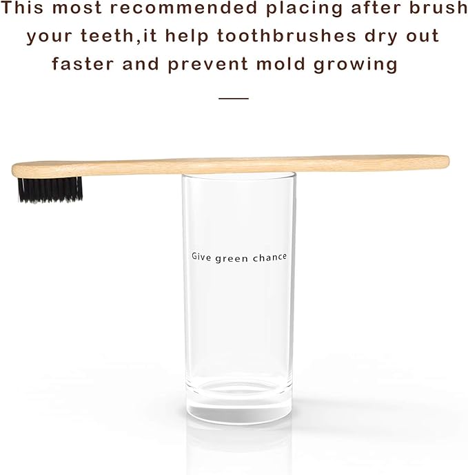 Virgin Forest Bamboo Toothbrushes, Eco Friendly BPA Free Soft Bristles Toothbrush, Biodegradable Natural Wooden Toothbrushes, Vegan Organic Bamboo Charcoal Tooth Brush for Sensitive Gums Set of 10