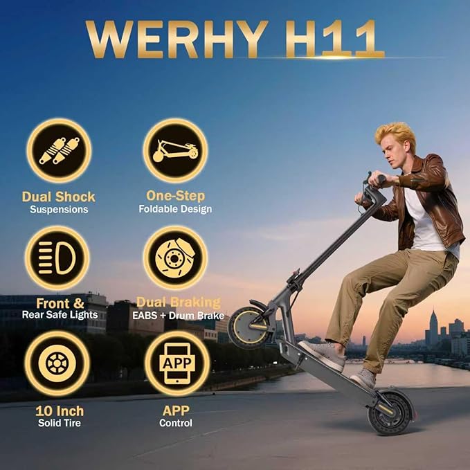 Electric Scooter, 10"/8.5" Solid Tire, 500W/350W Powerful Motor & 19/22 MPH Top Speed, 28/25/22/16 Miles Long Range, Folding E Scooter with Dual Braking for Teens and Adults