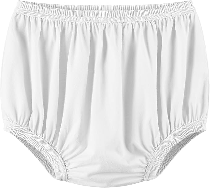 Adult Diaper Cover for Incontinence Noiseless Leak-Protection Underwear Plastic Pants Over Diapers Waterproof Rubber Pants (White, 6XL)