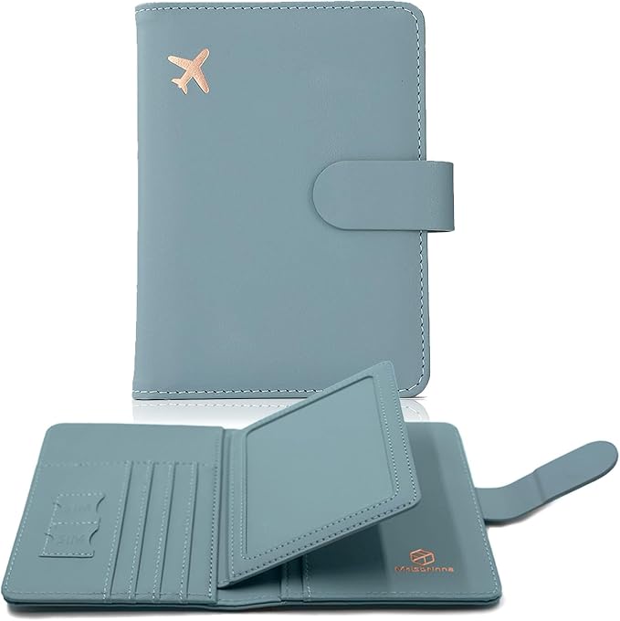 Melsbrinna Rfid Passport Holder for Travel women/Men, Cute Passport Wallet Rfid Blocking Card Slots, Rfid Passport Cover/CaseTravel Wallet, Passport Book Holder (1, Green2)
