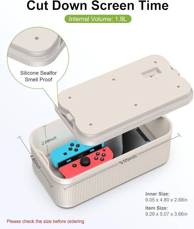 ySky Lockable Storage Box with Combination Code - Secure Medicine Safe, Phone Jail & Snack Container for Refrigerator, Home, Office, Travel - Durable Multi-Purpose Lock Box (Cream)