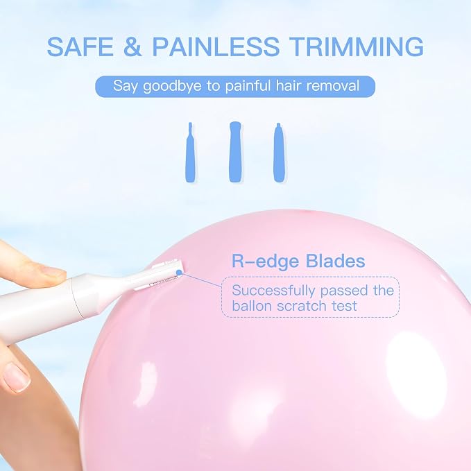 HEBECA Nose Hair Trimmer for Women and Men, 3-in-1 Electric Facial Hair Removal Rechargeable Portble Waterproof Face Shaver Razor for Nose Ear Eyebrow Peach-Fuzz Lips Chin FT3001