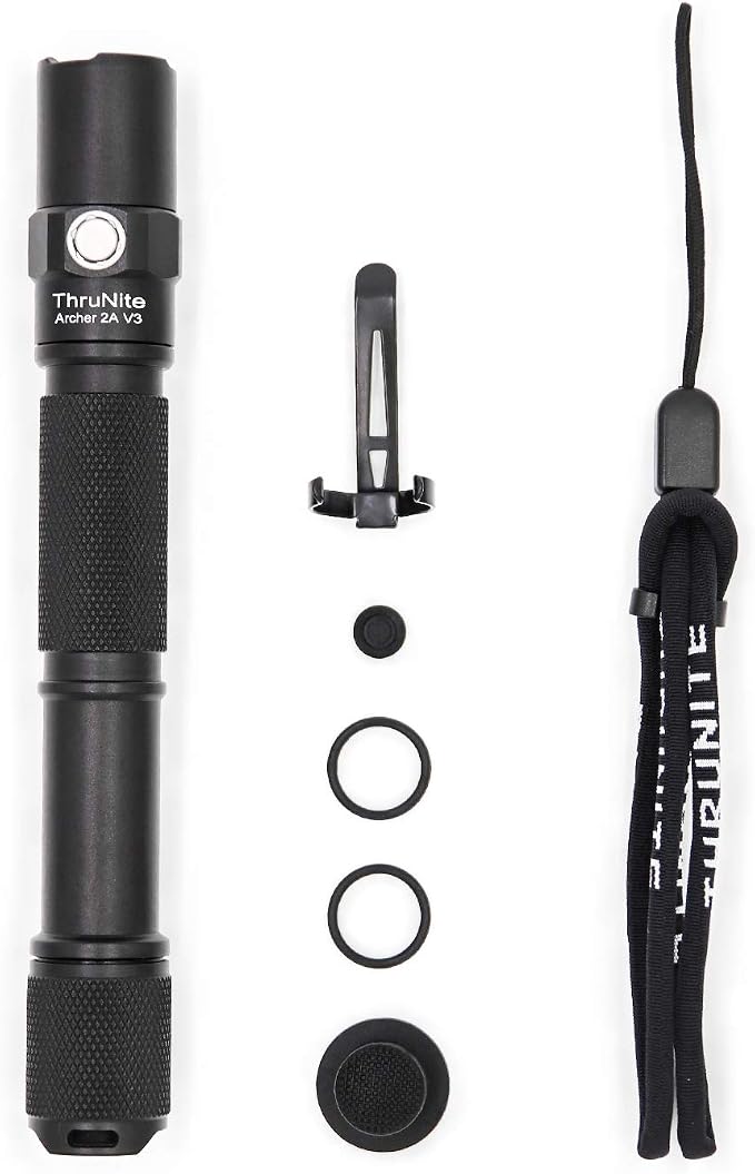 ThruNite Archer 2A Pro LED Flashlight, 1020 High Lumens Long Throw 365M AA Flashlight with USB-C Rechargeable, Dual Switch Tactical EDC Flashlights for Camping Hiking, IPX8 Waterproof - Cool White