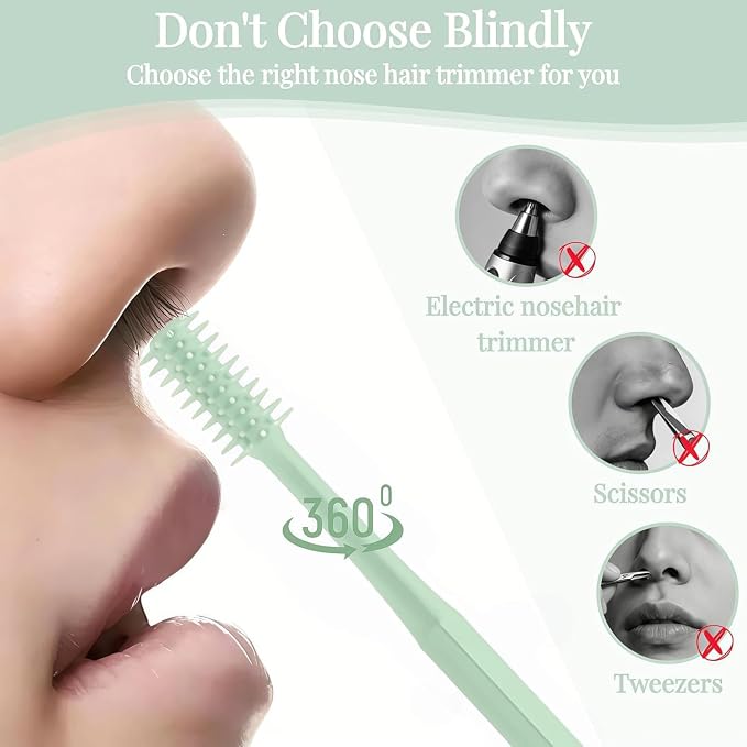 2026 Upgraded 2-in-1 Nasal Hair Cutter, 360° Rotating Double-Sided Blade, Washable Portable Grooming Tool for Men & Women, Travel Essential (Colorful-5PCS)