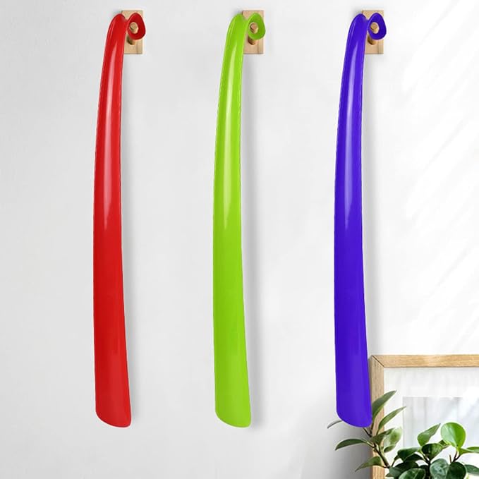1pc fo Long Plastic Shoe Horn Remover Disability Aid Flexible Stick (red)