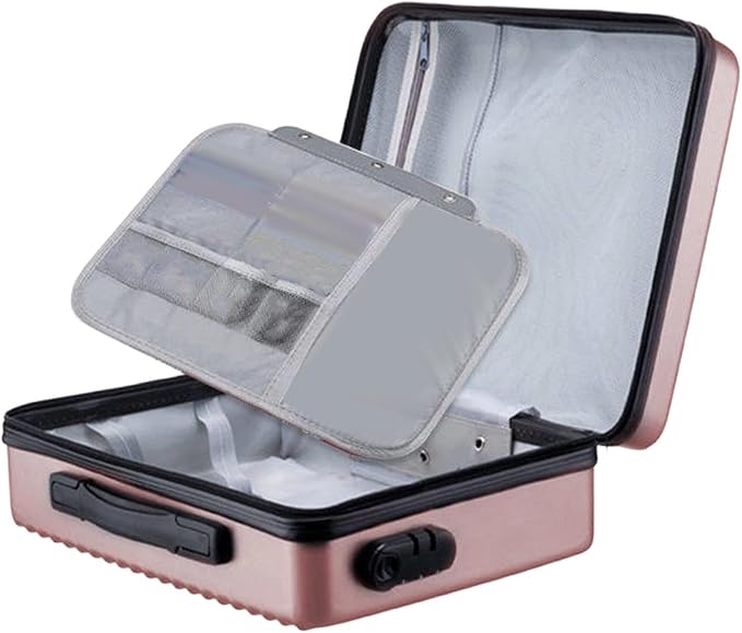 Fireproof Document Box Secure Storage Waterproof Briefcase files Organizer Bag Hard Container Case for Contracts Outdoor, Rose Gold