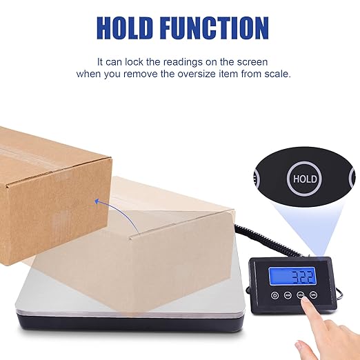 Fuzion Shipping Scale for Packages Small Business - 440lb x 0.1lb Digital Postal Scale for Packages, Shipping Package Scale, Postage Scale, Postal Scale, Luggage Scale