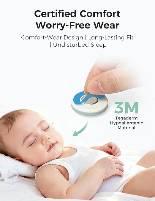 Momcozy Replacement Stickers for Momcozy Wearable Digital Thermometer,20 Count,Single-Use,Skin-Friendly