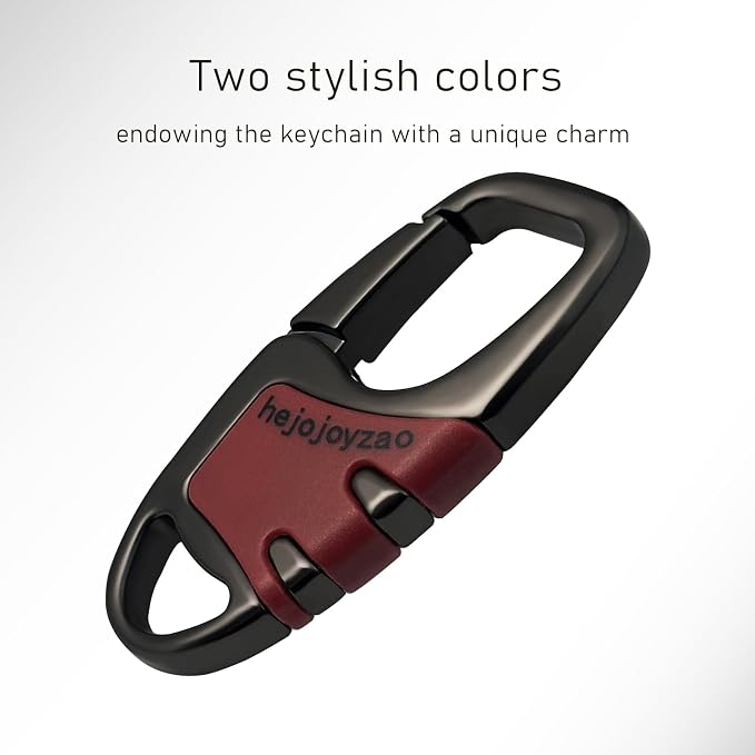 Keychain Carabiner Clip,Heavy Duty Belt Loop Car Key Ring Holder | Durable metal build, mens EDC accessory, 4 key rings, secure locking D-ring, fits belt loops, holds home, car key fobs