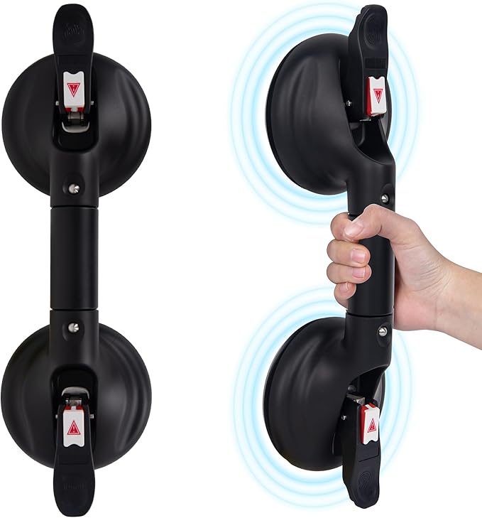 15inch Suction Shower Grab Bar, Portable Shower Handle Bar Suction Grip Bar Bathtub Handle with Strong Suction Cup Fitting and Rapid Release for Bathroom(Max Capacity :300lb