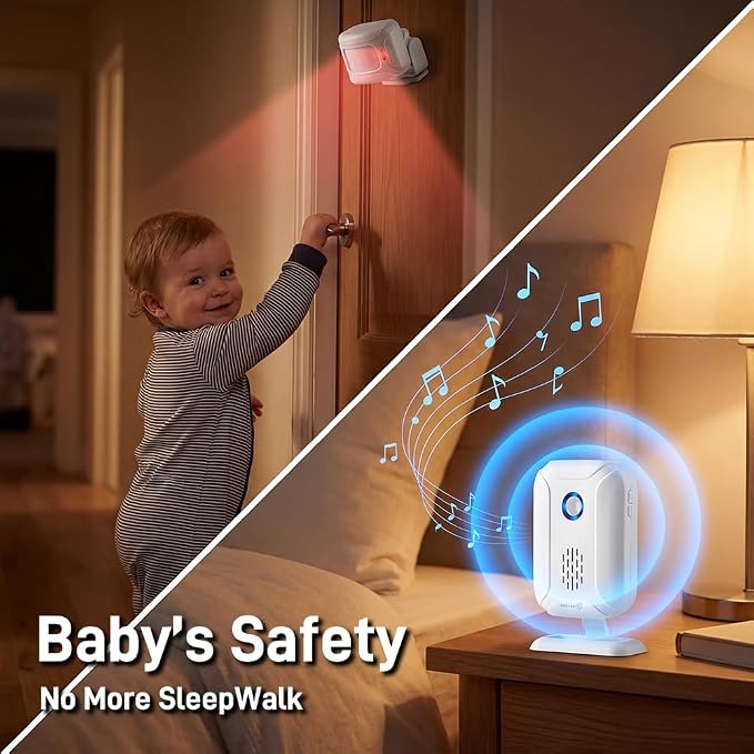 HENDUN Motion Sensor Doorbell , Bed Alarms for Elderly Dementia Patients , Door Chime for Business,Entry Alert Store Welcome Buzzer Monitor , Fall Detection Alarm for Seniors , Caregiver Reminder