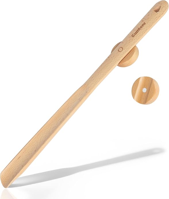 Shoe Horn Long Handle for Seniors 19.7" Extra Long Shoehorn Wooden for Men Women, with Magnetic Base - Beech Wood