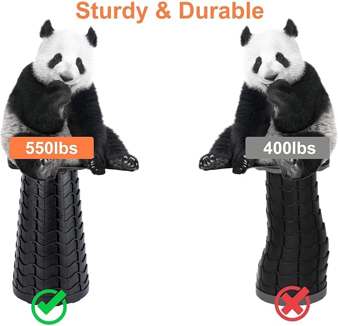 VOLIXOD Foldable Telescoping Stool Portable, Retractable Stool for Adults, Upgraded Collapsible Folding Seats with Load Capacity 550lbs, Camping Stools for Adults