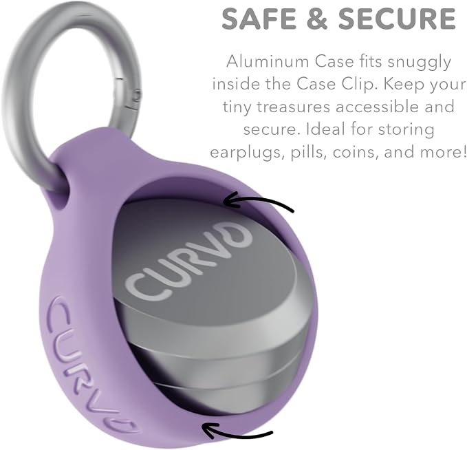 CURVD Premium Carrying Case Durable Travel Keychain Container, Medicine Pill Organizer, Travel Pill Box, Small Waterproof Holder for Pills, Earplugs, Compatible with Loop, Vibes & Eargasm (Pack of 2)