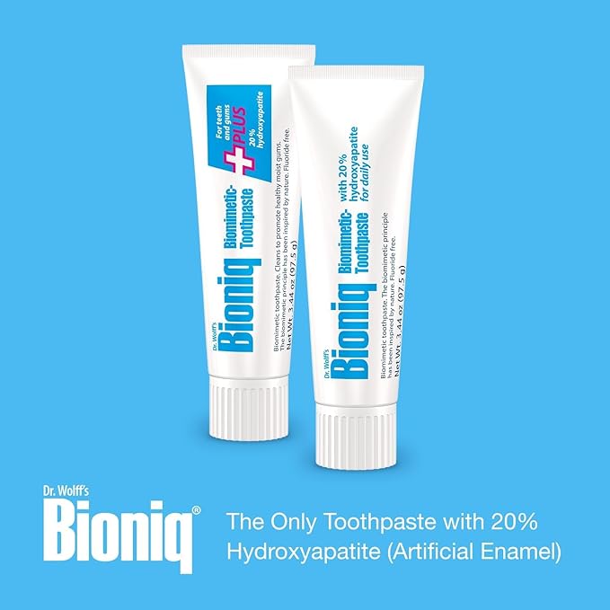 Bioniq Classic Fluoride Free Toothpaste with 20% Hydroxyapatite, Clinically Tested for Sensitive Teeth, Expert Enamel and Gum Care with Mint Flavor, Daily Use - 3.44 oz 3 Pack Family Value Size