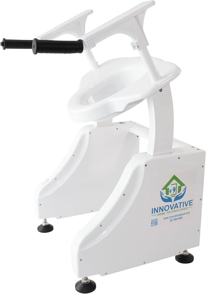 EaseLift Powered Toilet Lift with Handles Electric Height Adjustable Elevated Seat Riser Elderly, Seniors, Injured 440lbs Rechargeable Battery Incl Safe Certified Easy Assembly | HSA&FSA