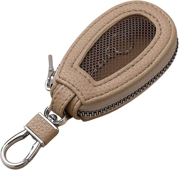 1PC Car Key Fob Case, Leather Car Key Holder for Purse, Automotive Smart Key fob Holder with Hook, for Remote Key Fob