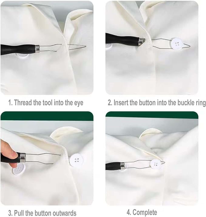Easy One-Handed Button Hook for Seniors-3PCS | Button Hook-Comfort Grip Button Assist Tool - Dressing Aid for Shirts, Pants, Dresses, Coats and Arthritis Hands