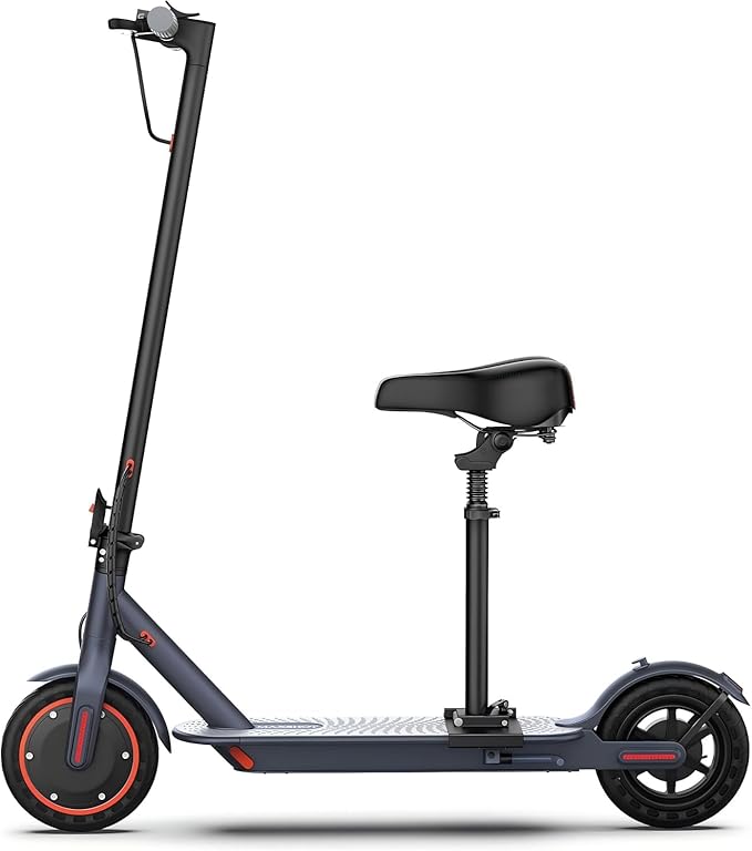 MAXSHOT Electric Scooter Adults, Foldable Electric Scooter with Seat & Basket, 750W Peak Motor, 48V 10.4Ah Battery, 14" Tires, Vicont APP Control, Dual Suspension, Electronic Lock