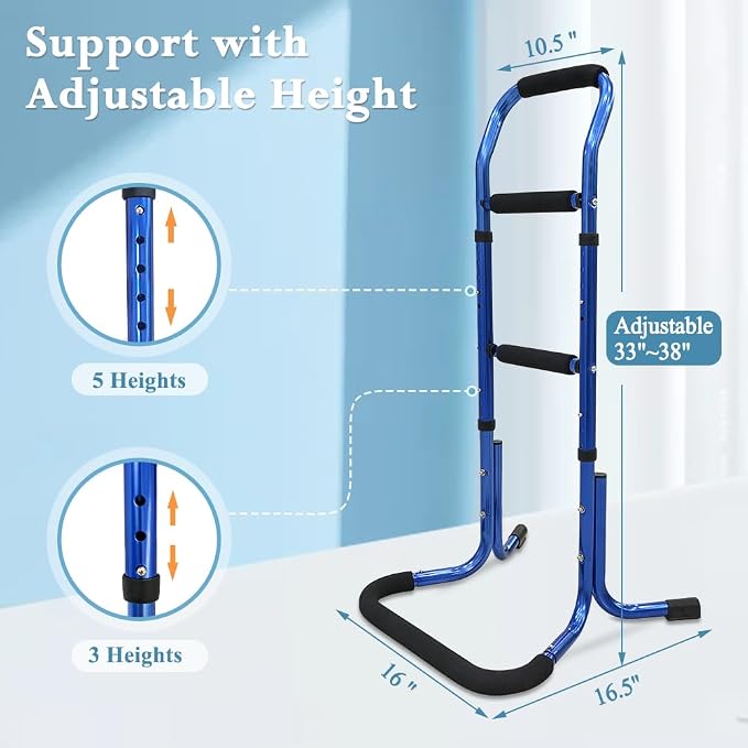 Stand Assist Aid for Elderly Chair Lift Devices for Seniors Standing Supports Couch Rails Sit to Stand Lift Adults Walking Assistance Portable Patient Mobility Aids for Sofa, Recliner Chair (Blue)